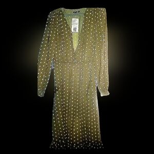 Cottage core flowing green pokadot dress. NWT